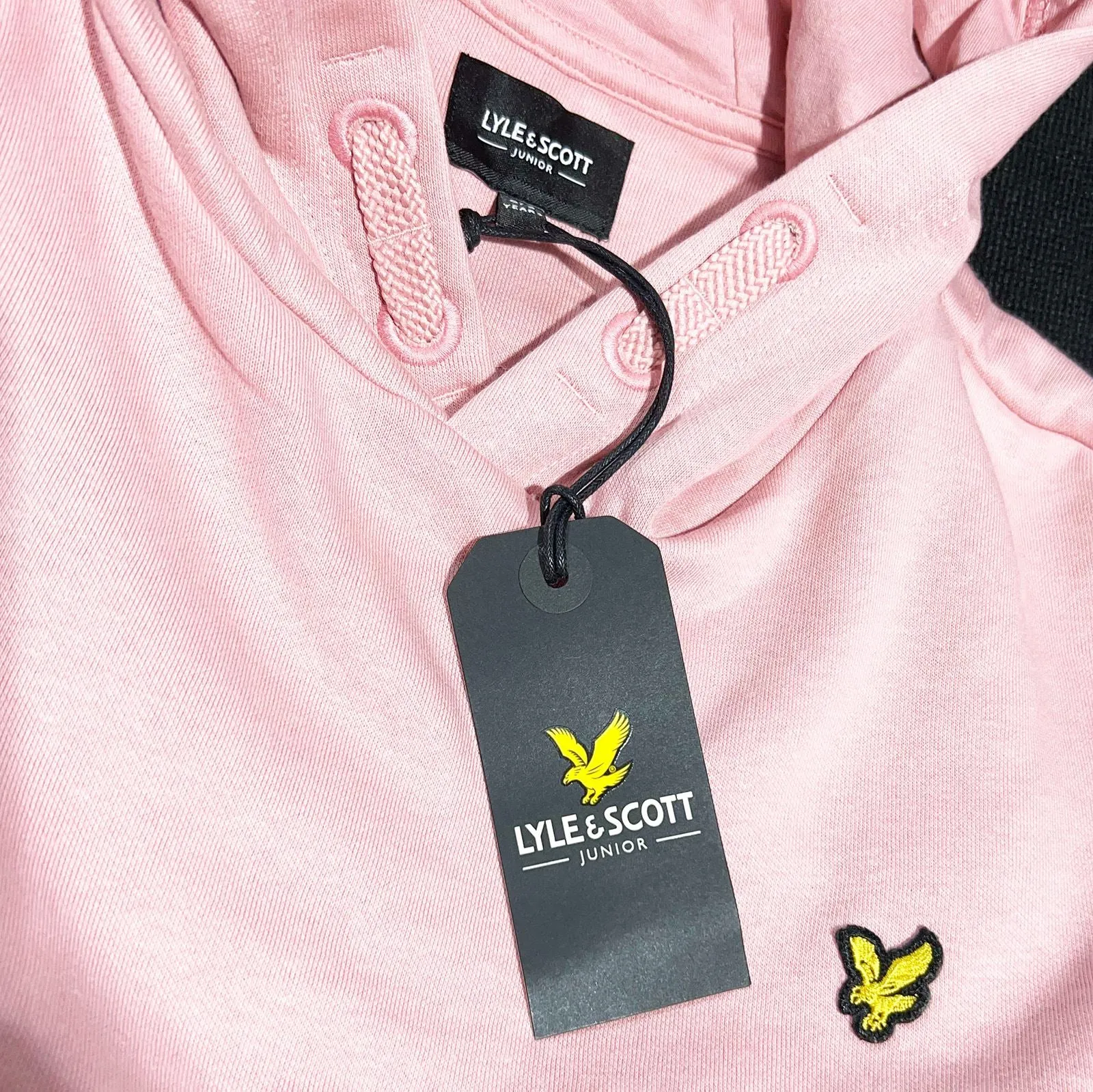 Lyle & Scott Girls Sweat Long Sleeve Pink Hoodie with Front Pocket