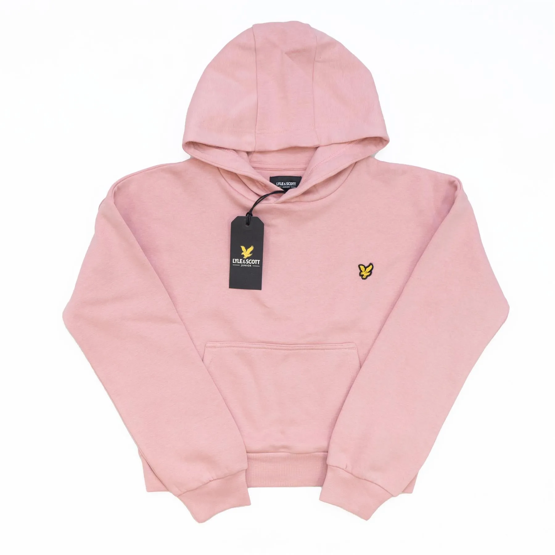 Lyle & Scott Girls Sweat Long Sleeve Pink Hoodie with Front Pocket