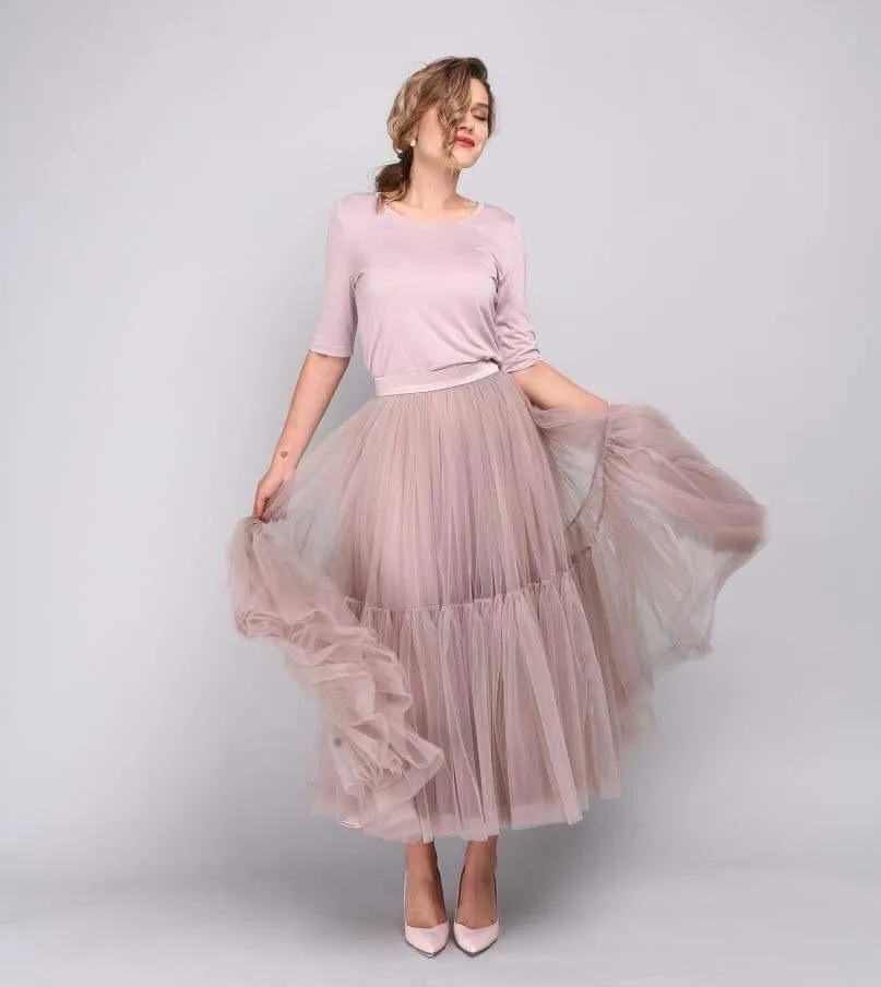 Magia tulle midi skirt