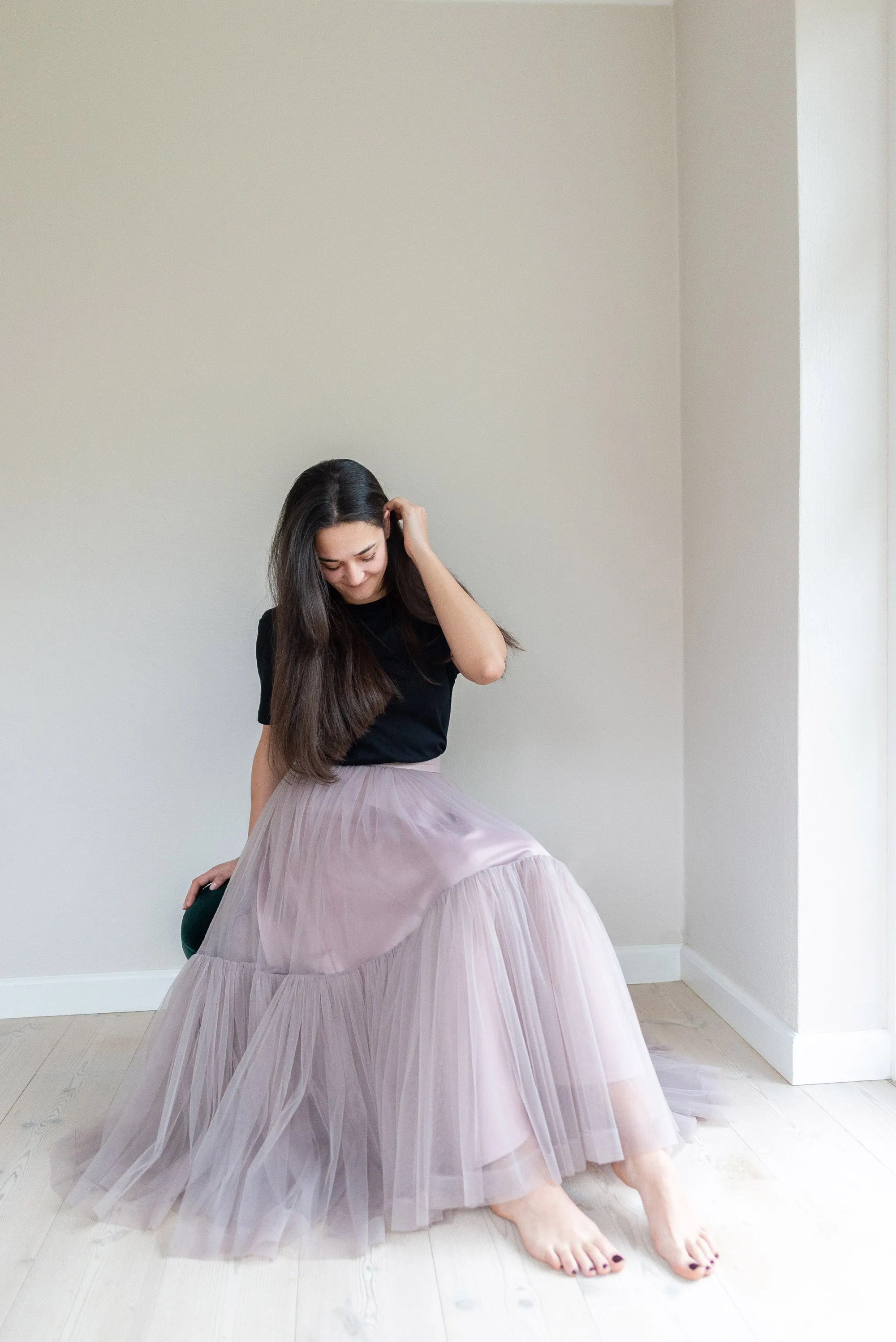 Magia tulle midi skirt