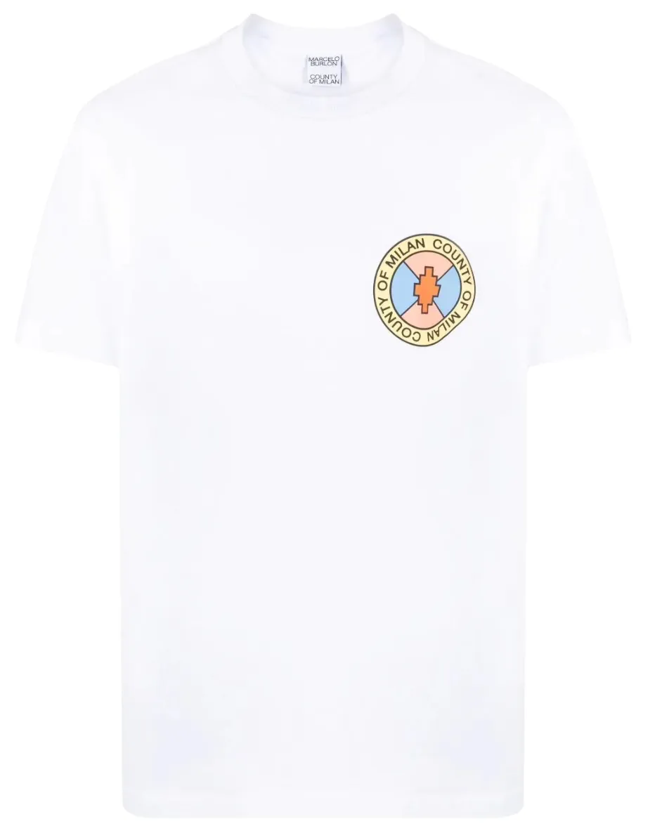 Marcelo Burlon County Park Regular T-Shirt White Pink