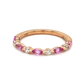 Marquise Pink Sapphire & Diamond Eternity Ring