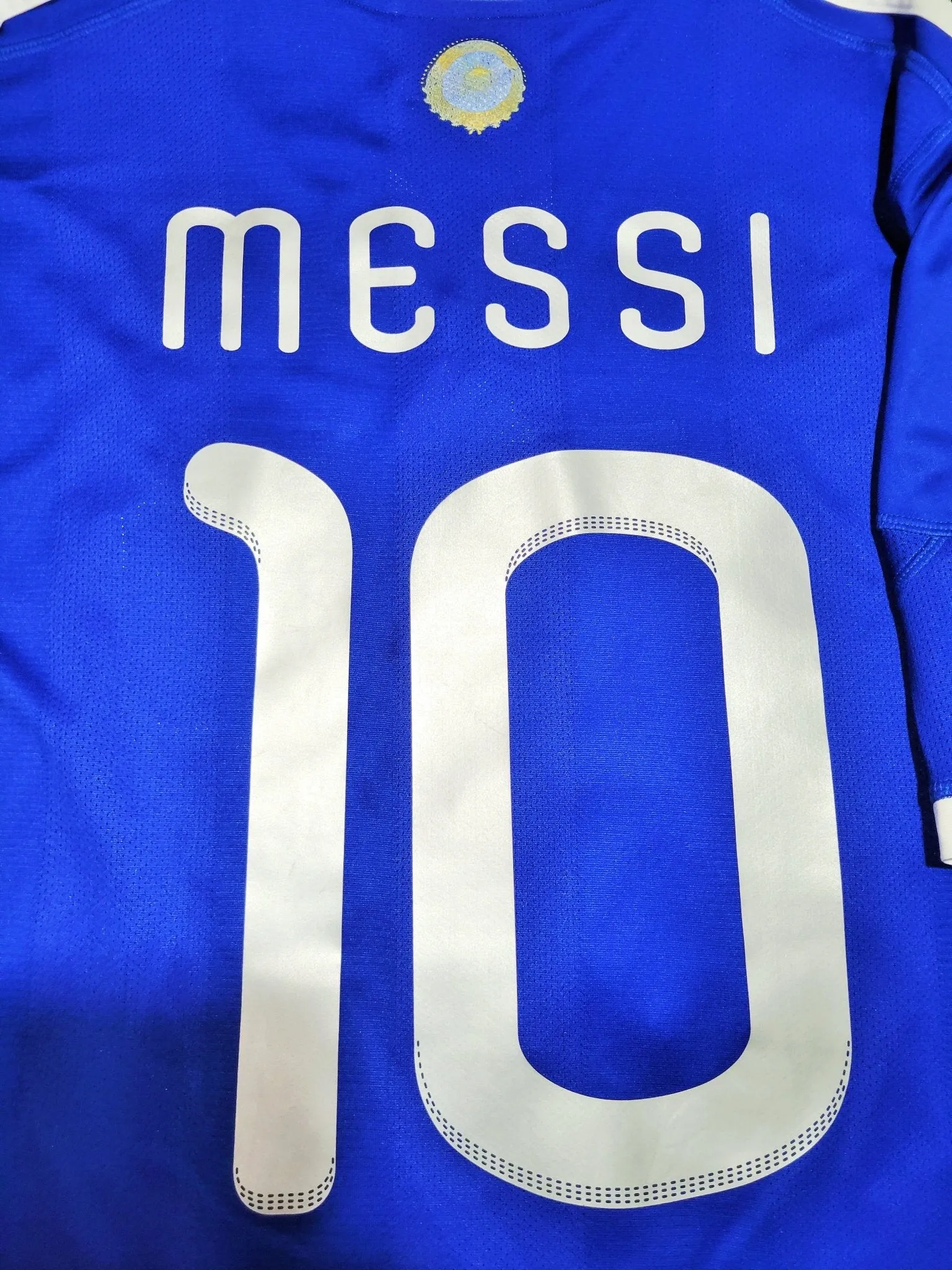 Messi Argentina 2010 WORLD CUP Away Soccer Jersey Shirt M SKU# P47053 AZB001