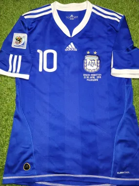 Messi Argentina 2010 WORLD CUP Away Soccer Jersey Shirt M SKU# P47053 AZB001