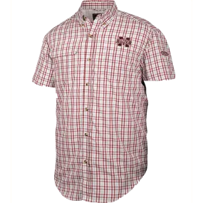 Mississippi State Gingham Plaid Wingshooter's Shirt S/S