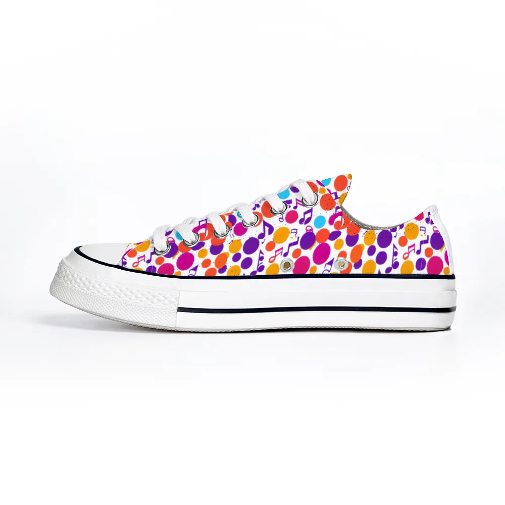 Musical Pattern Collection - Unisex Low Top Canvas Shoes