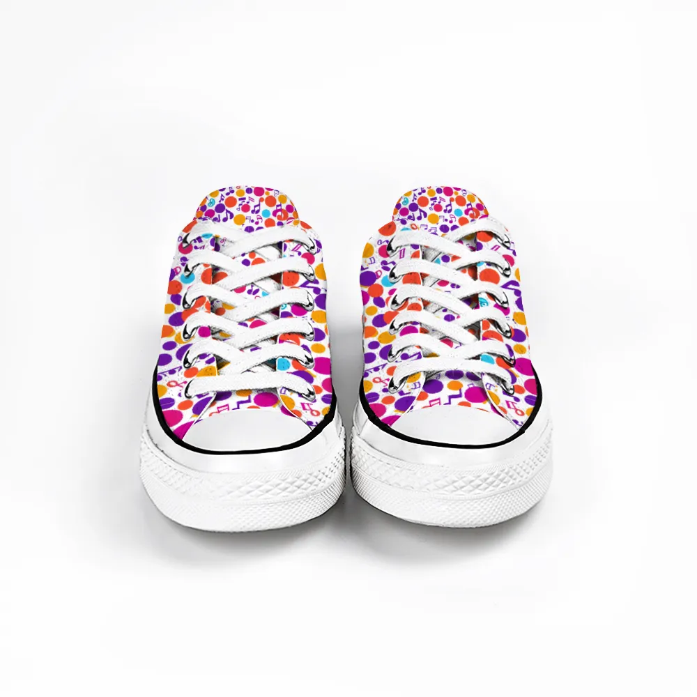 Musical Pattern Collection - Unisex Low Top Canvas Shoes