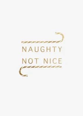 Naughty Not Nice Typographic Wall Art Print , Contemporary and Stylish Christmas Decoration Alternative Xmas Decor