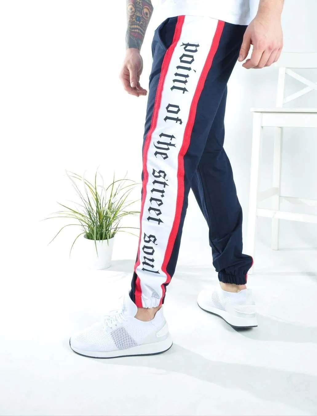 Navy Side Printed Jogger Pant KB144 Streetwear Jogger Pants