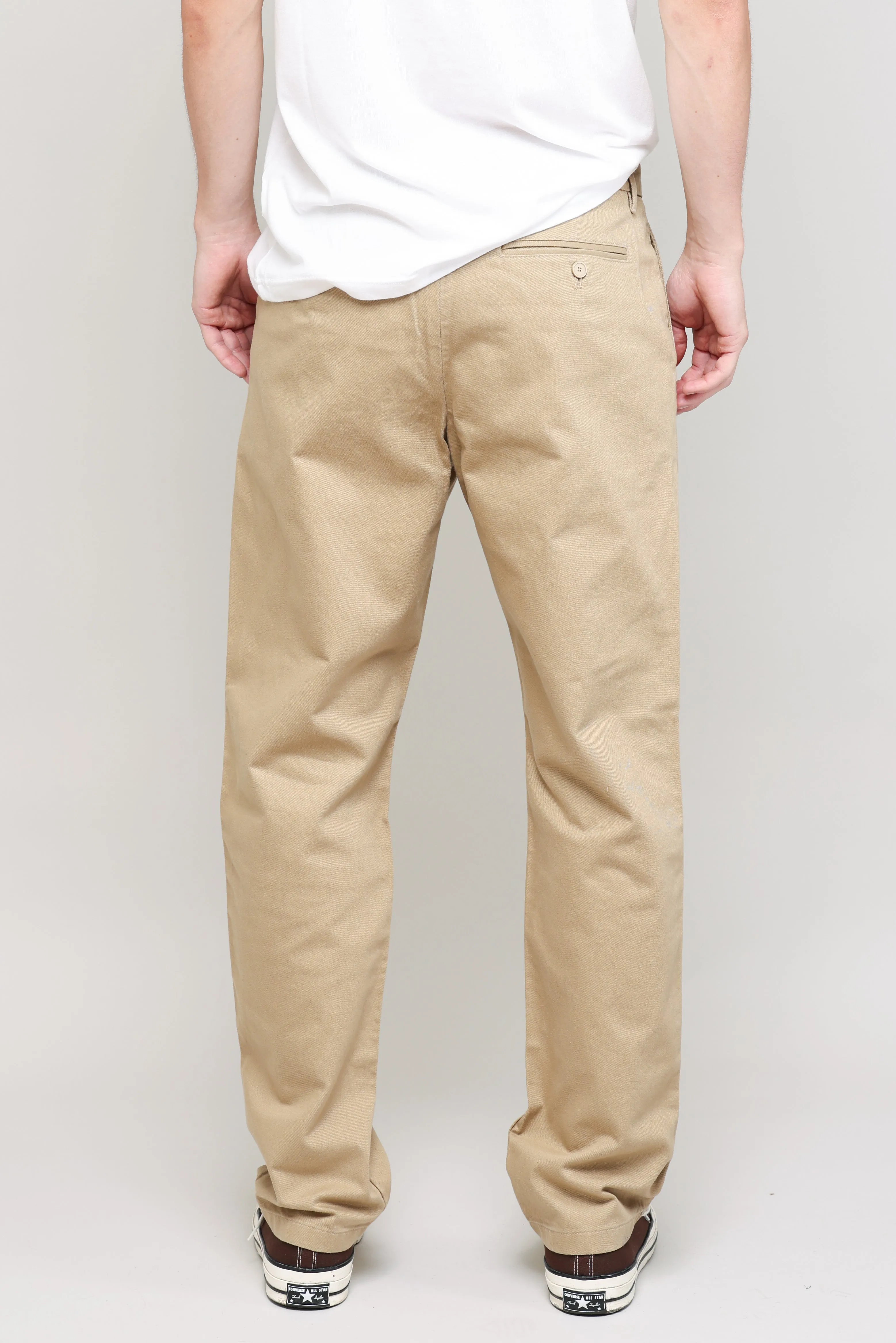 NS1201-2 Pleated Chino Vintage French Drill in Khaki