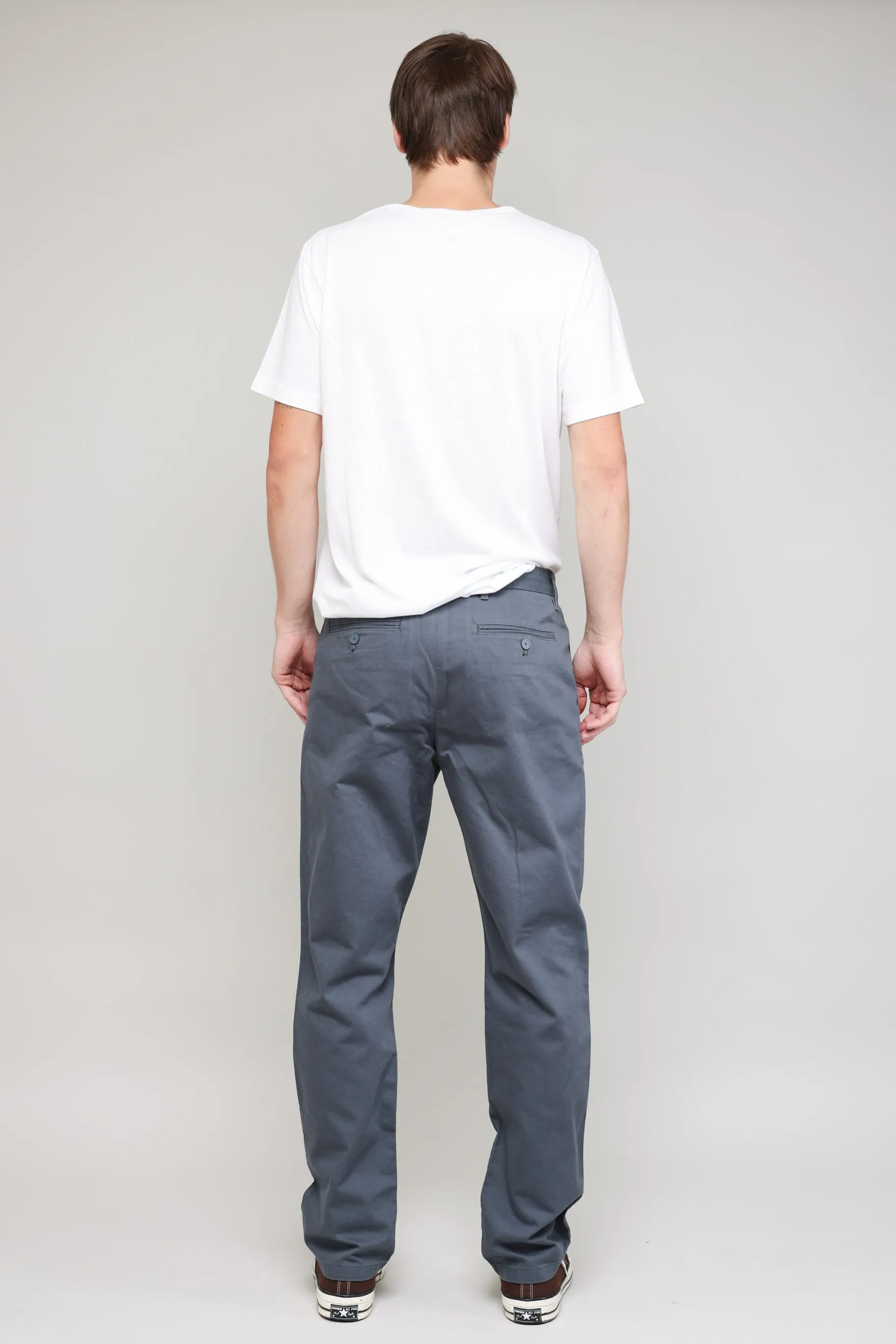 NS1201-3 Pleated Chino Vintage French Drill in Blue Grey