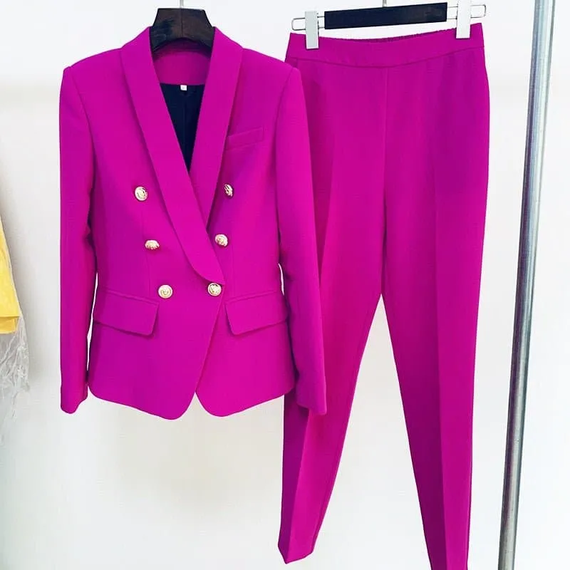 Office Ladies Blazer Pants Suit - Stylish, Comfortable, and Professional | Spring/Autumn Season Suit