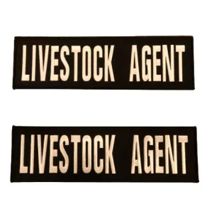 (Pair) LIVESTOCK AGENT Patches (3” x 10”) Hook and Loop