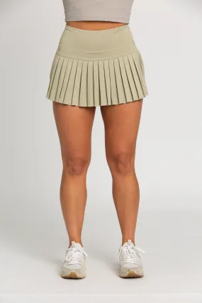 Pale Moss Pleated Tennis Skirt