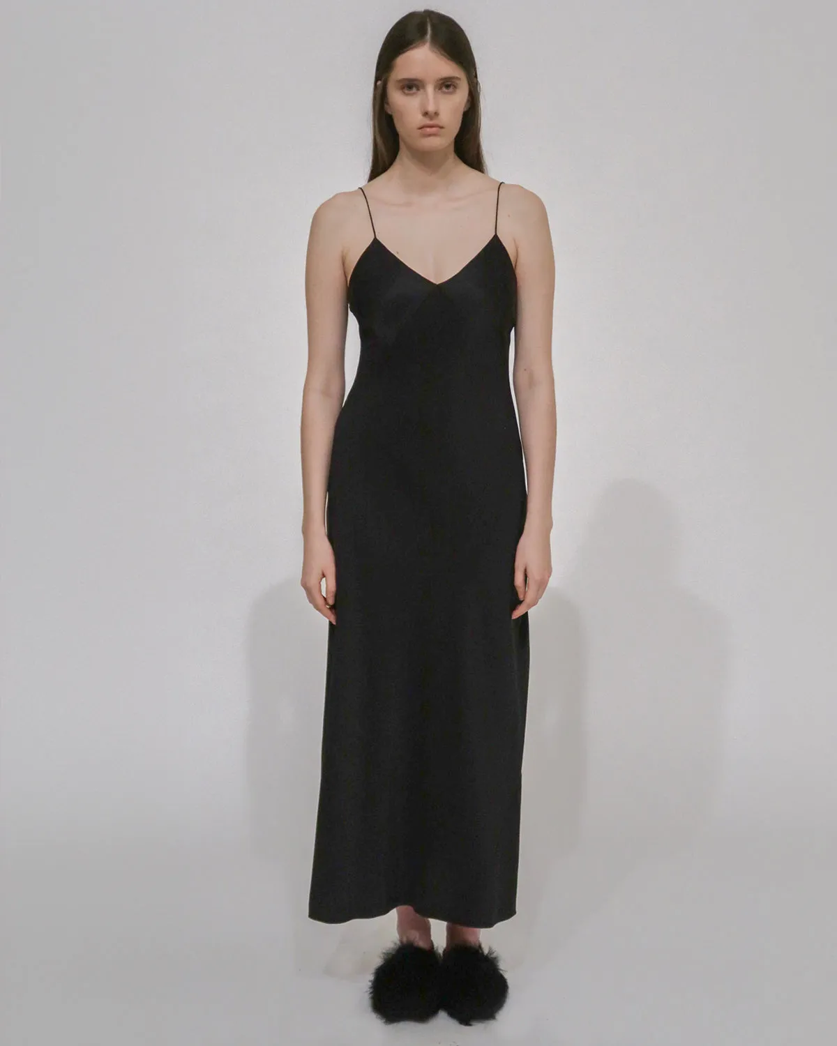 PANELED BIAS SLIP DRESS