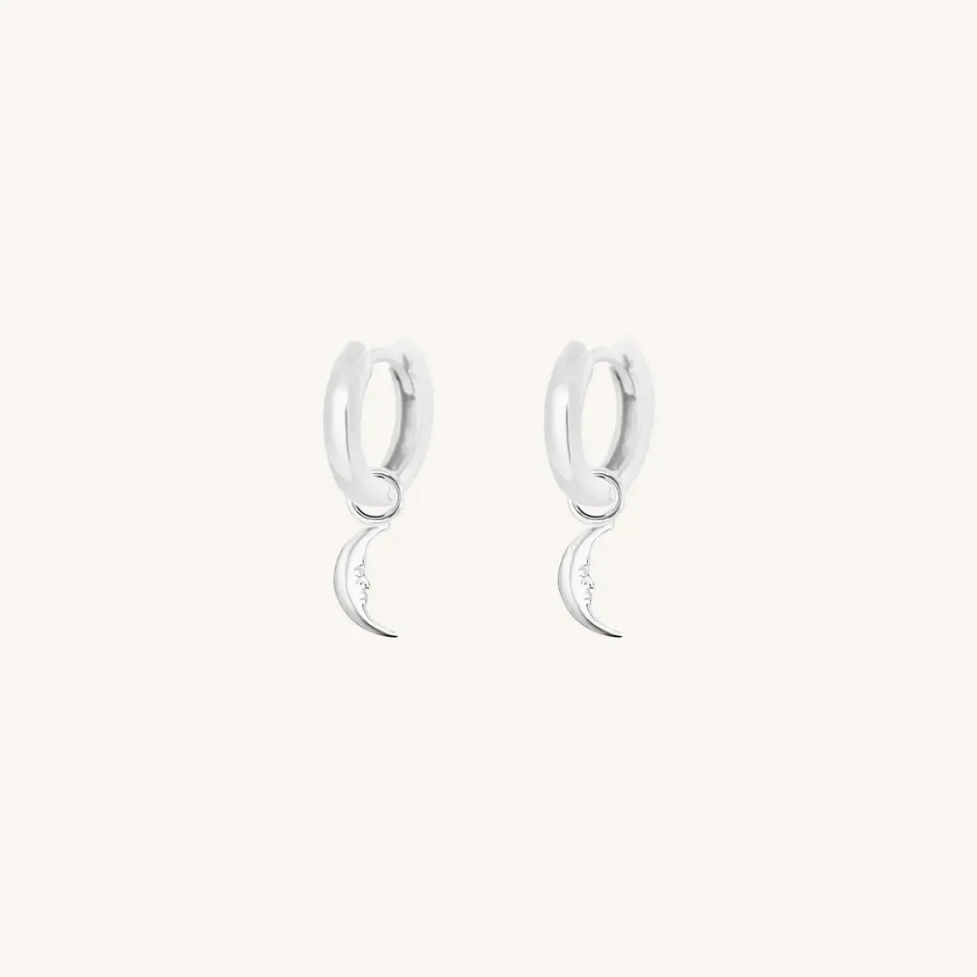 Patience Moon Plain Hoops