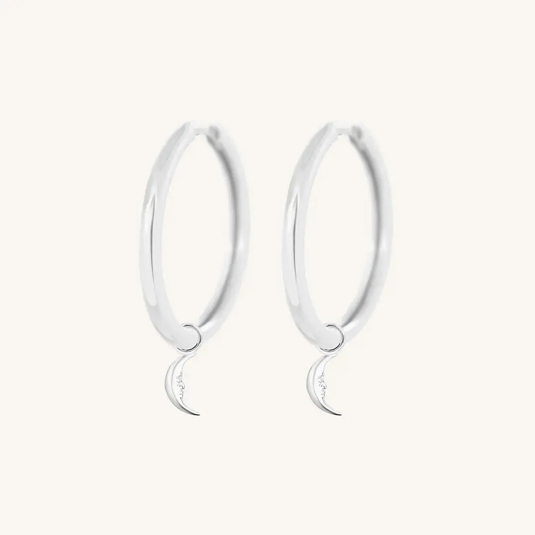 Patience Moon Plain Hoops