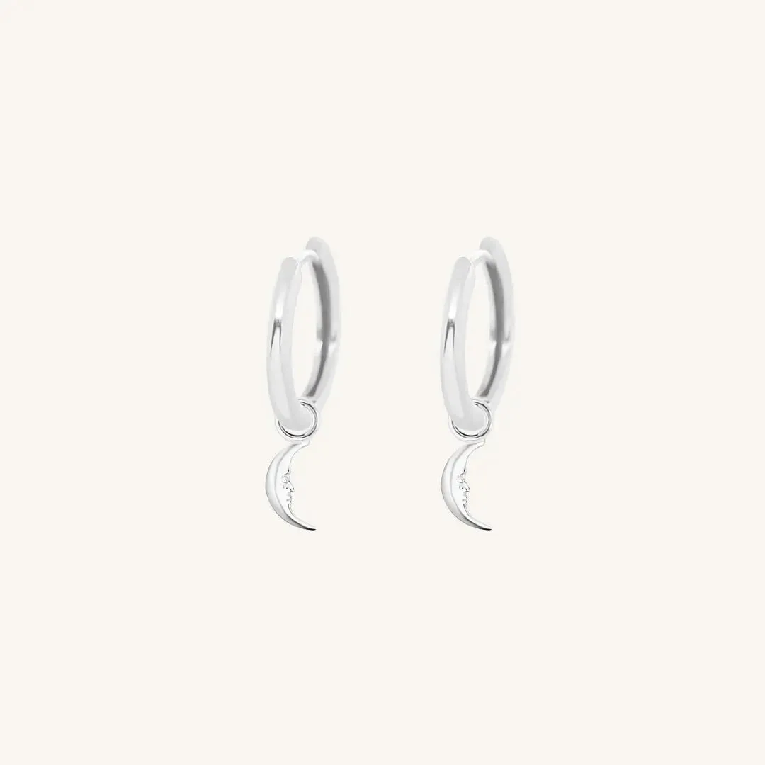 Patience Moon Plain Hoops