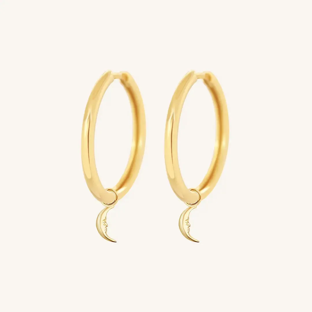 Patience Moon Plain Hoops