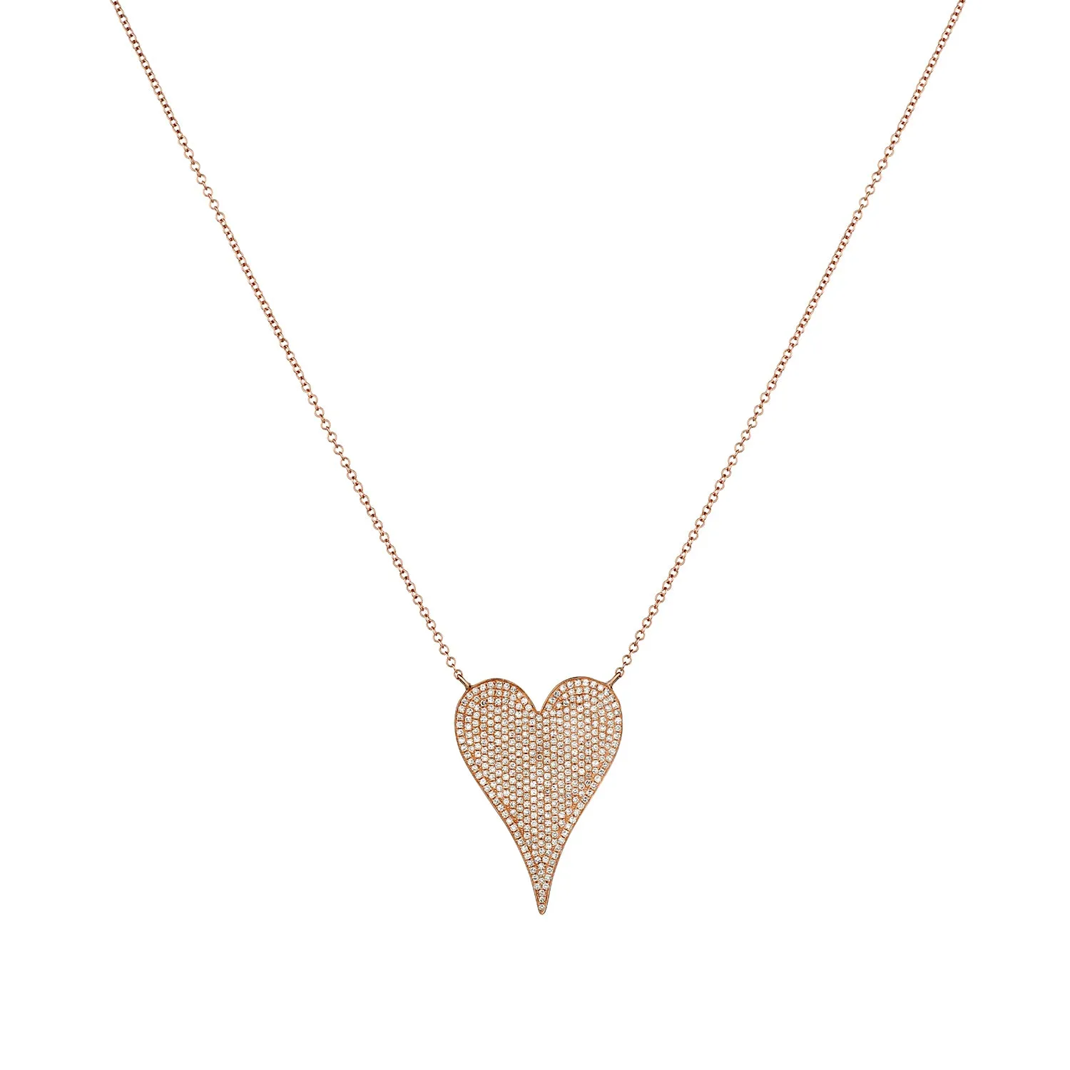 PAVÉ DIAMOND PINCHED HEART NECKLACE