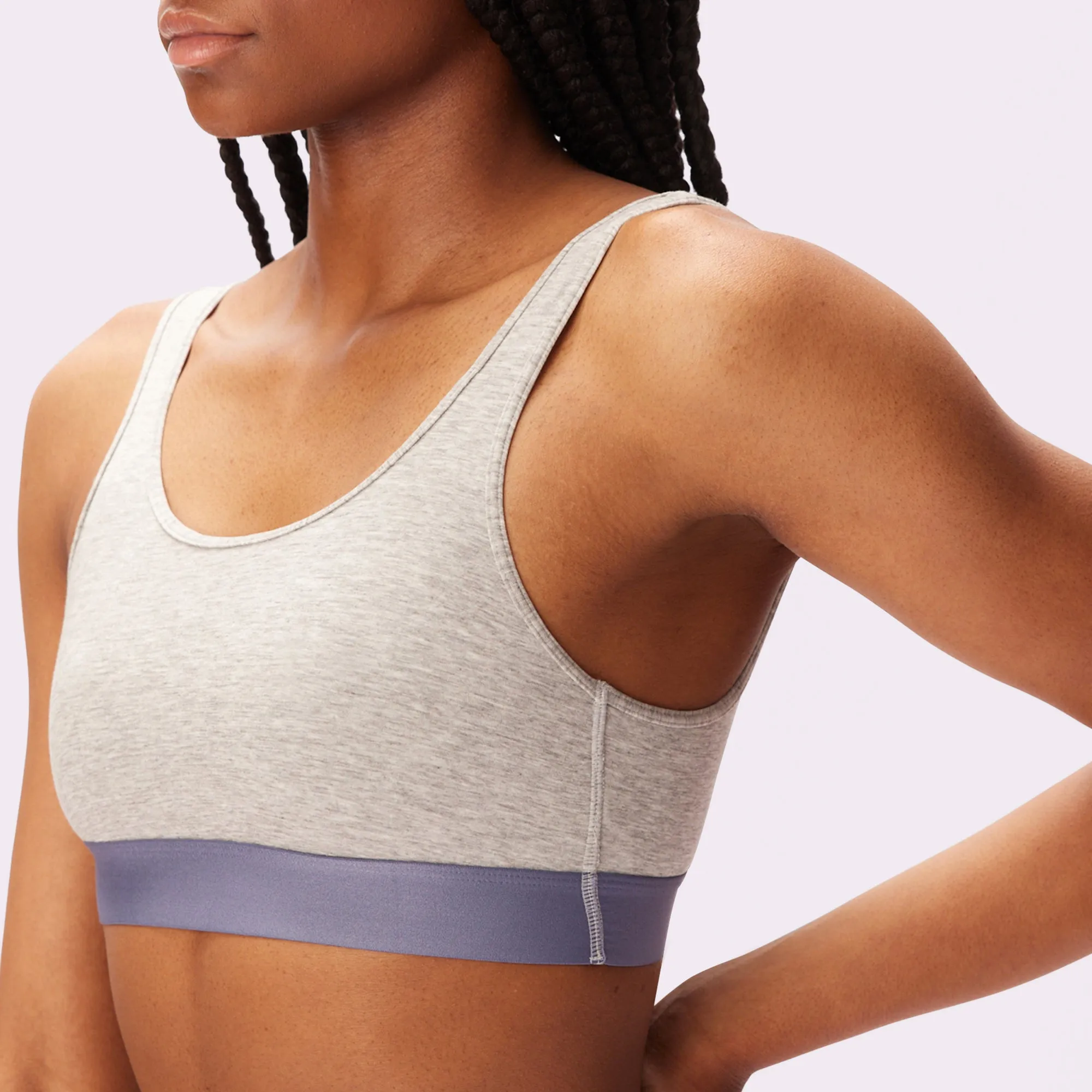 Plunge Back Scoop Bralette | New:Cotton | Archive (Thunder)