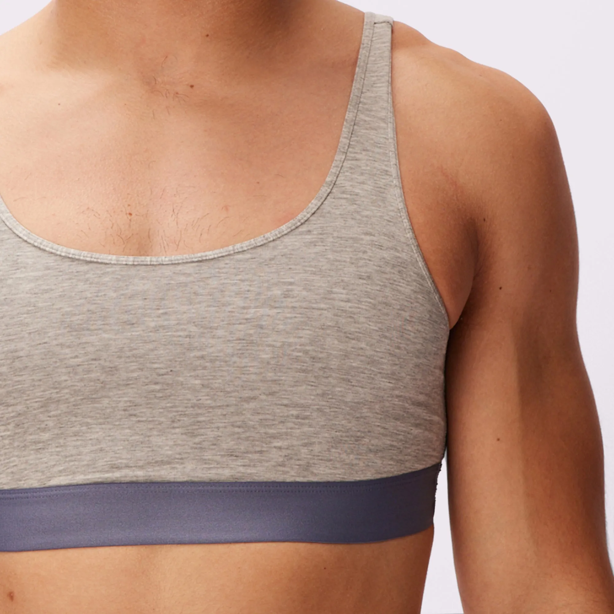 Plunge Back Scoop Bralette | New:Cotton | Archive (Thunder)