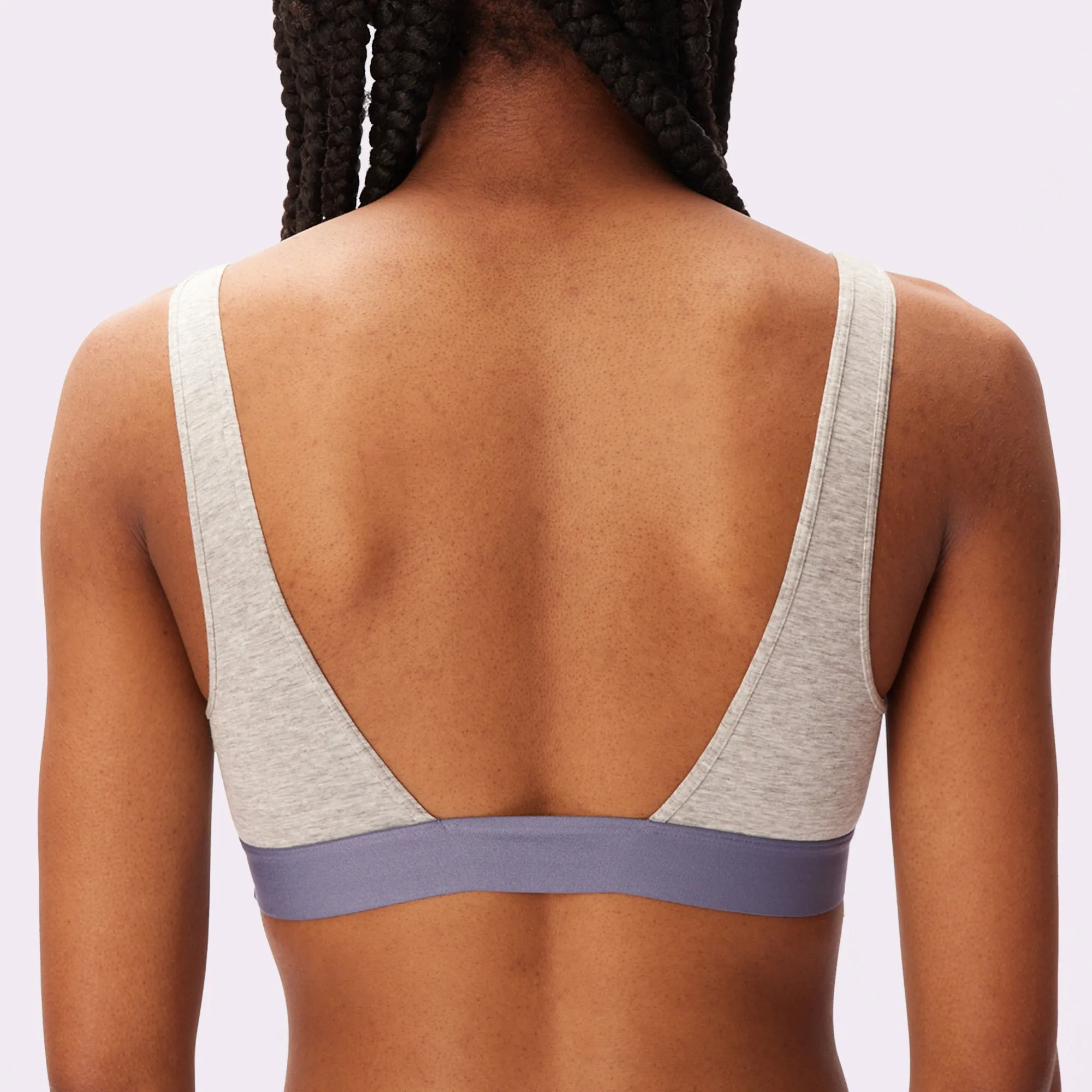 Plunge Back Scoop Bralette | New:Cotton | Archive (Thunder)