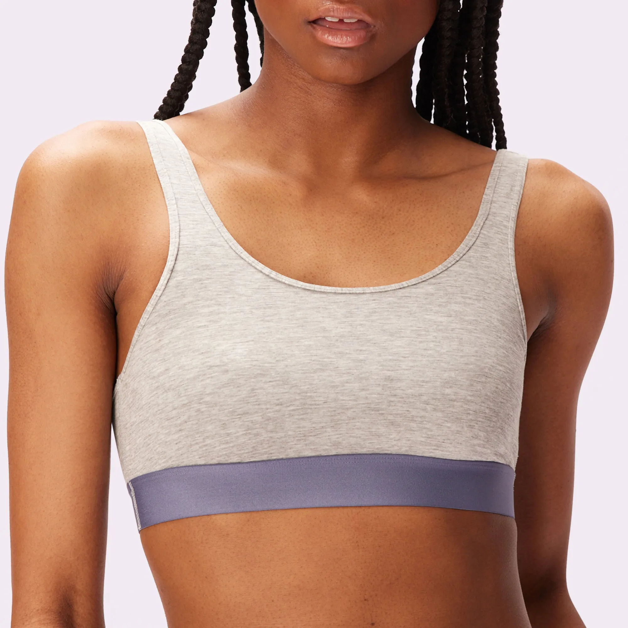 Plunge Back Scoop Bralette | New:Cotton | Archive (Thunder)