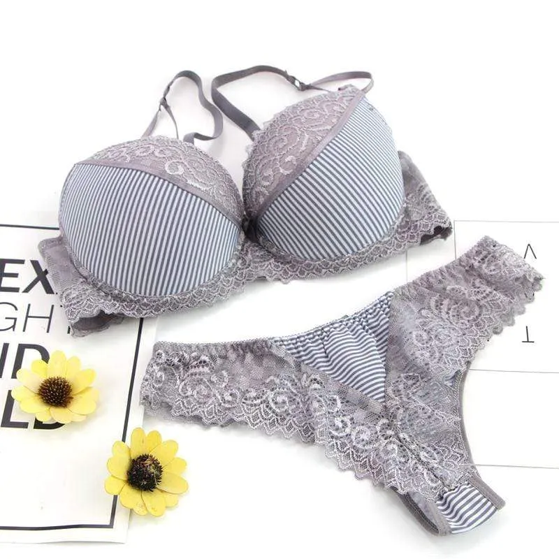 Push Up French Lace Bra and Panty