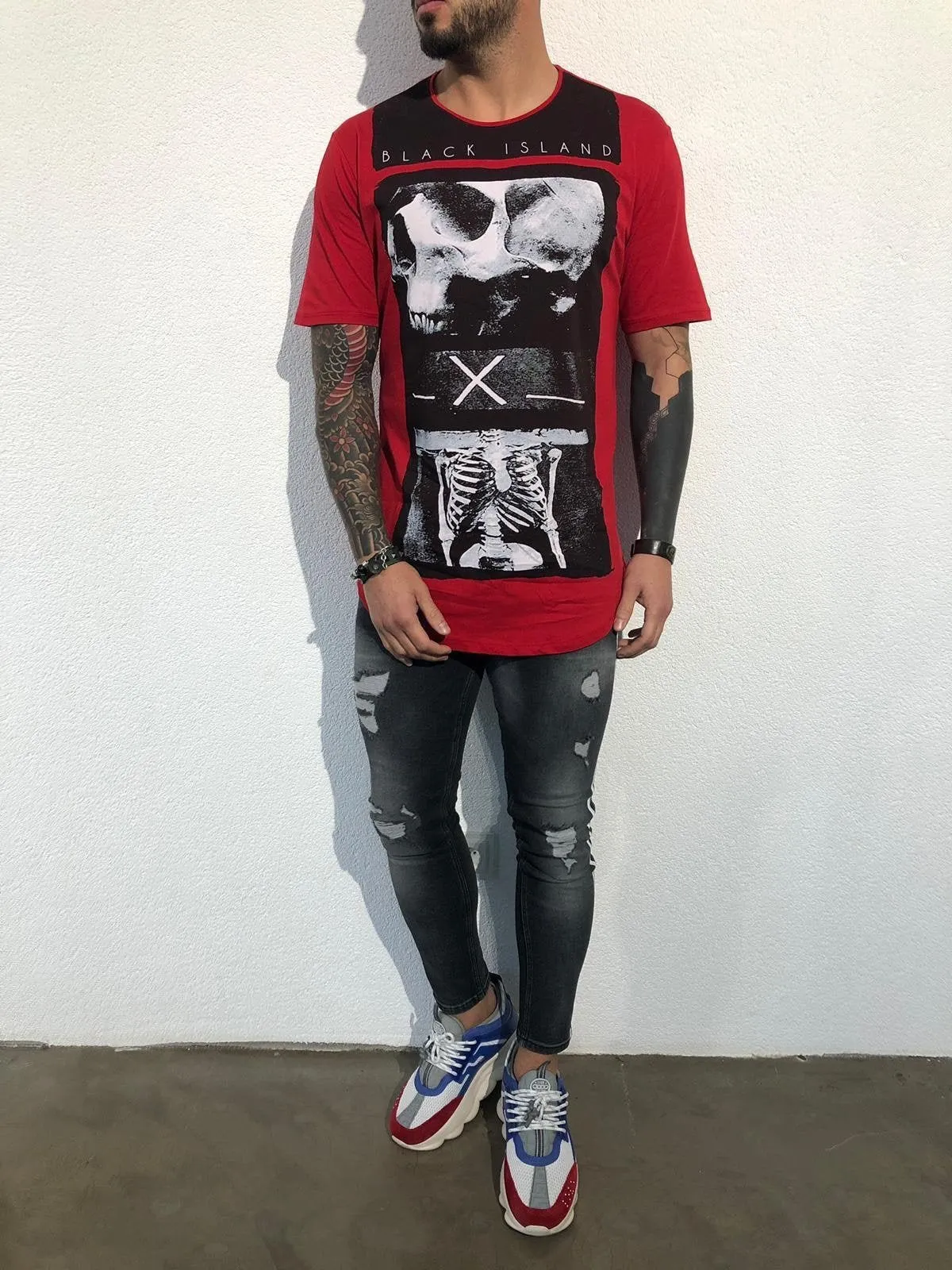 Red Oversize Printed T-Shirt BL134 Streetwear T-Shirts