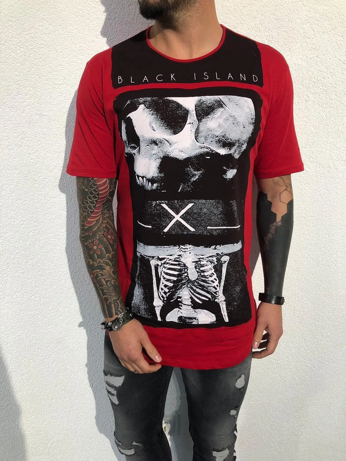 Red Oversize Printed T-Shirt BL134 Streetwear T-Shirts