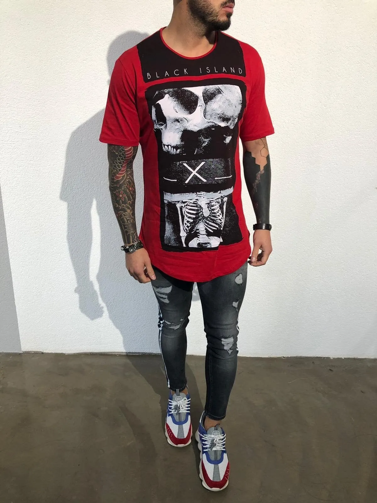 Red Oversize Printed T-Shirt BL134 Streetwear T-Shirts