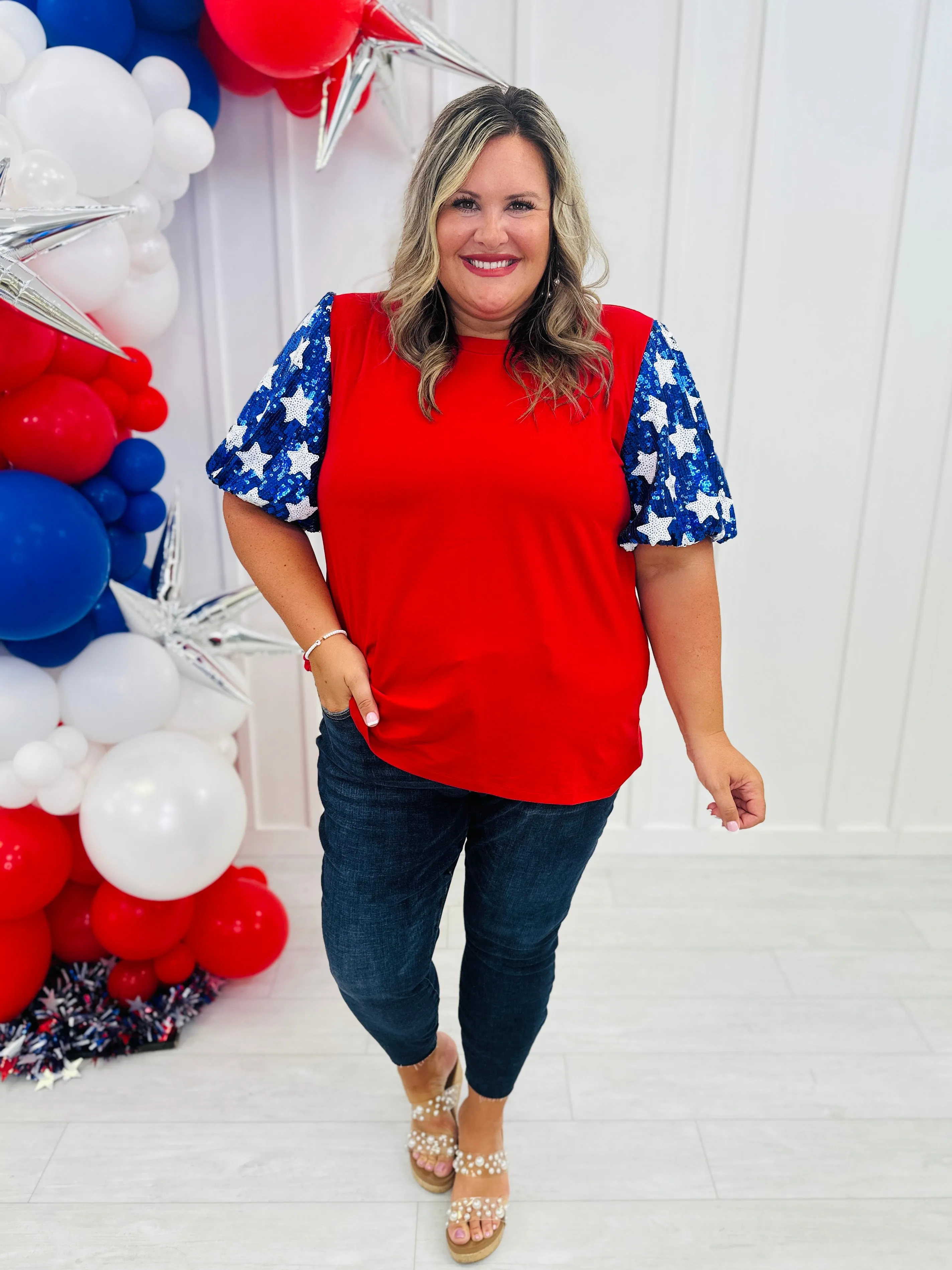 REG/CURVY Stars Shine Like The Fourth Of July Top