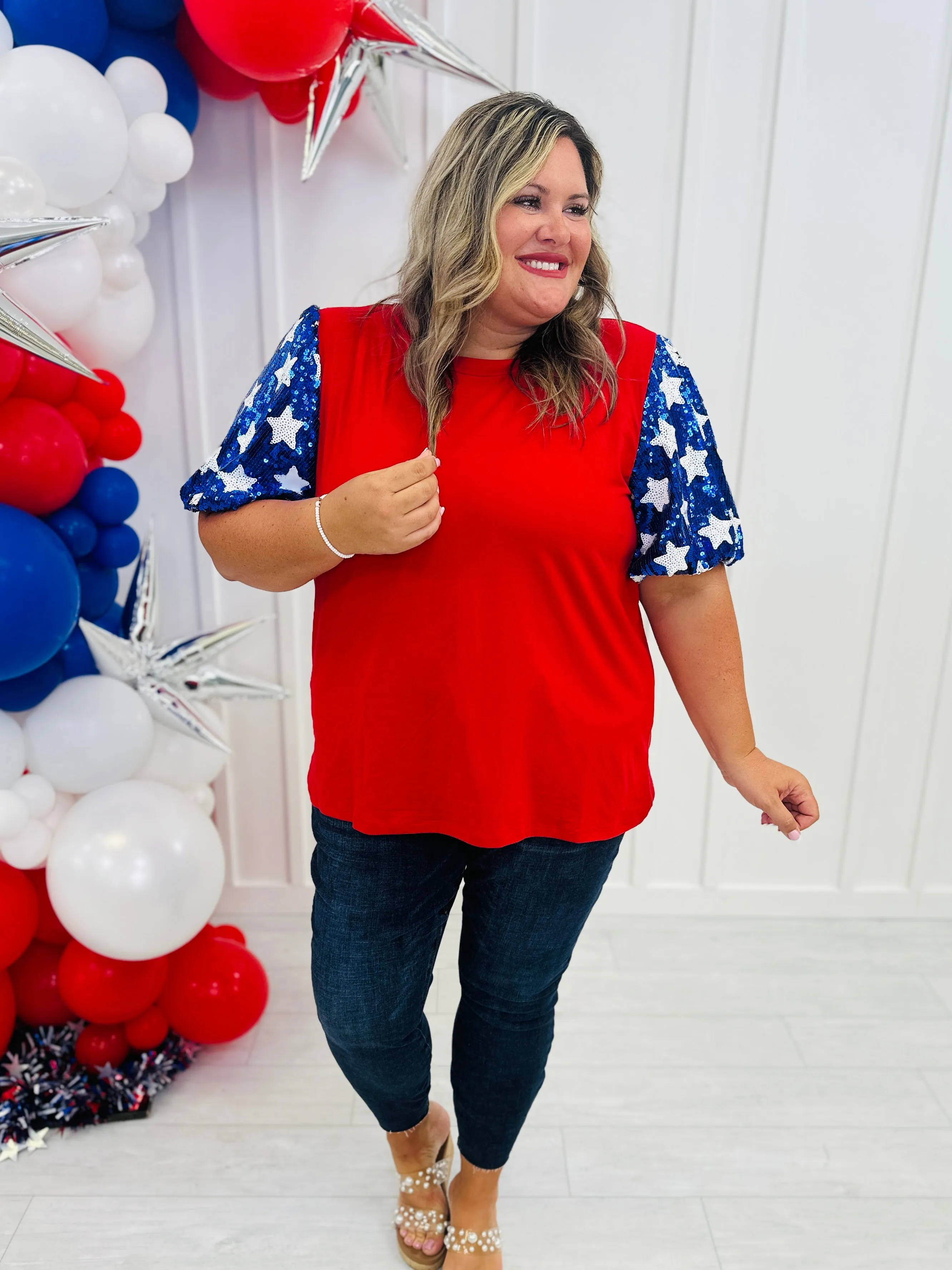 REG/CURVY Stars Shine Like The Fourth Of July Top