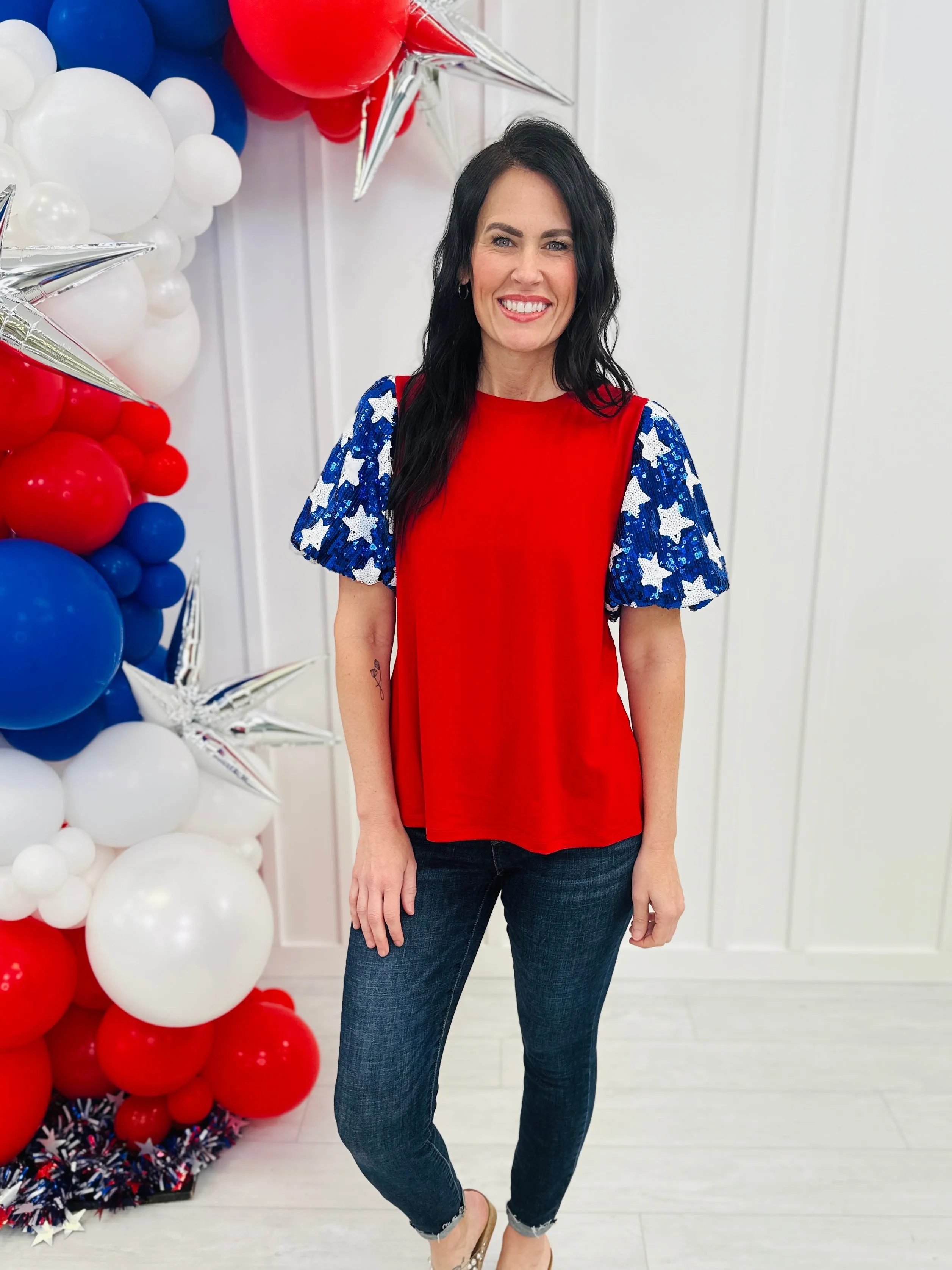 REG/CURVY Stars Shine Like The Fourth Of July Top