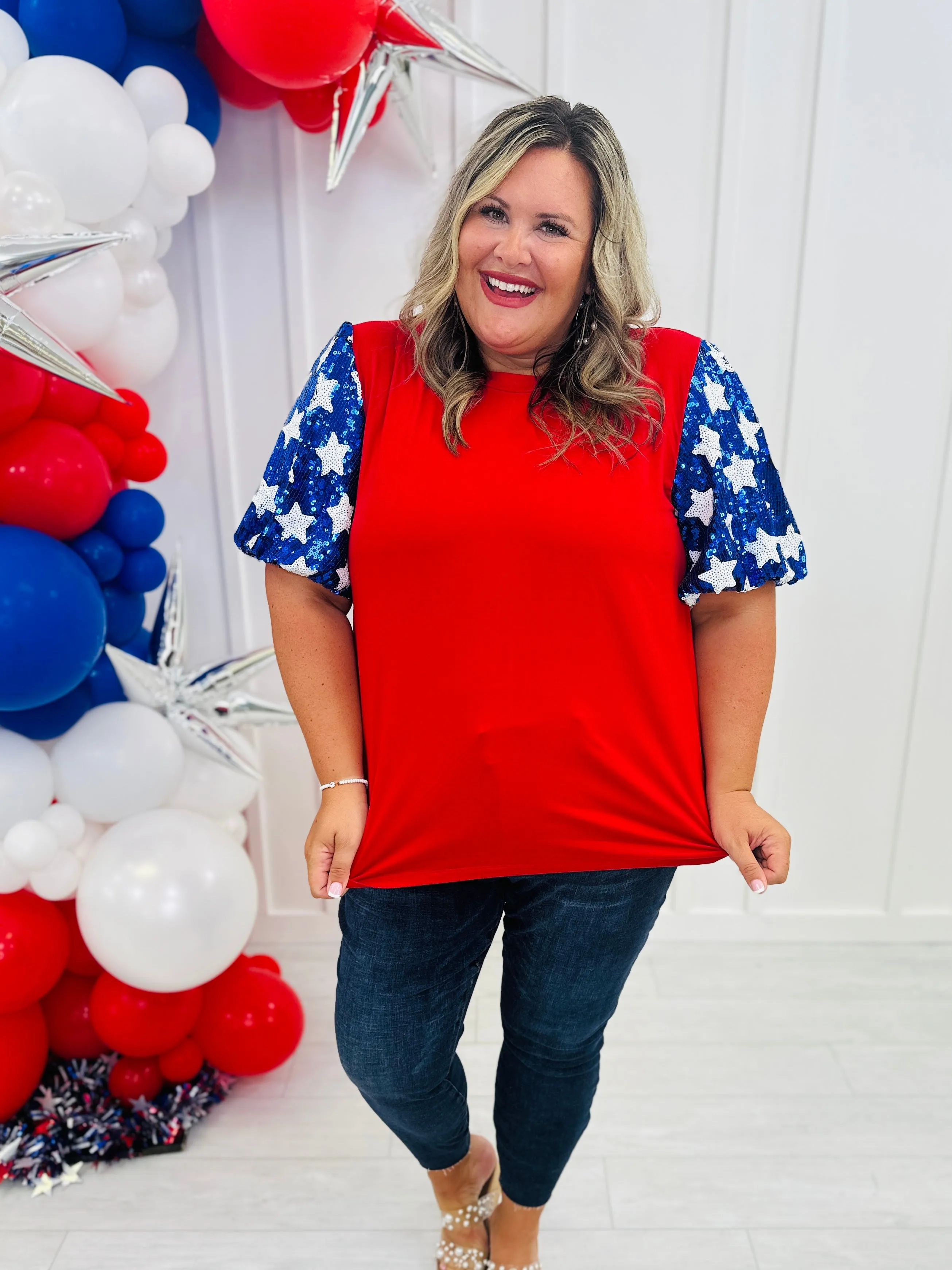 REG/CURVY Stars Shine Like The Fourth Of July Top