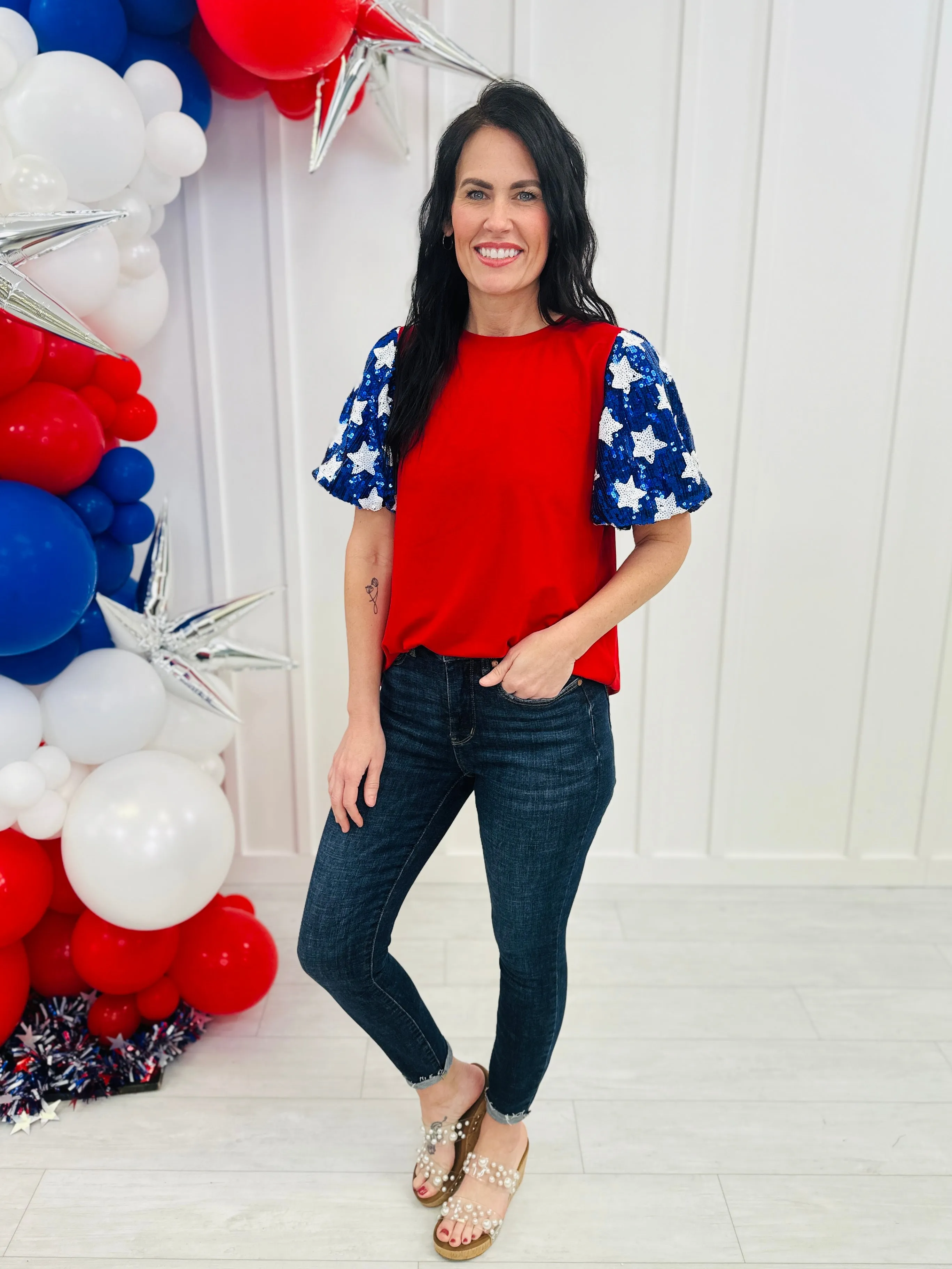 REG/CURVY Stars Shine Like The Fourth Of July Top