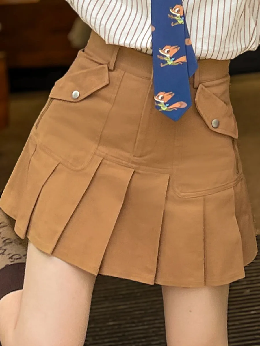 Retro Revival High Waist Pleated Skirt