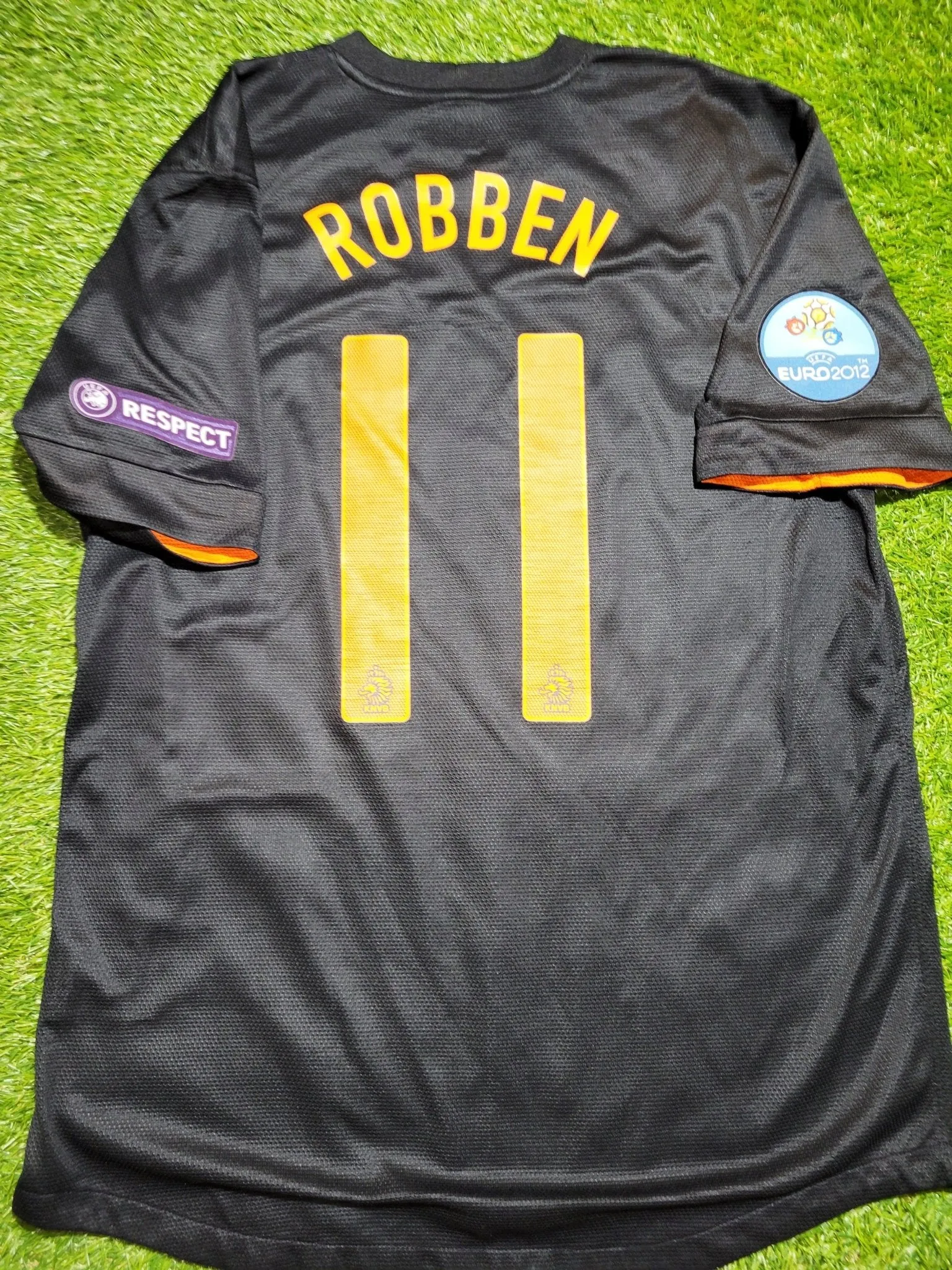 Robben Netherlands Holland 2012 EURO CUP Soccer Away Jersey Shirt L SKU# 447290-010