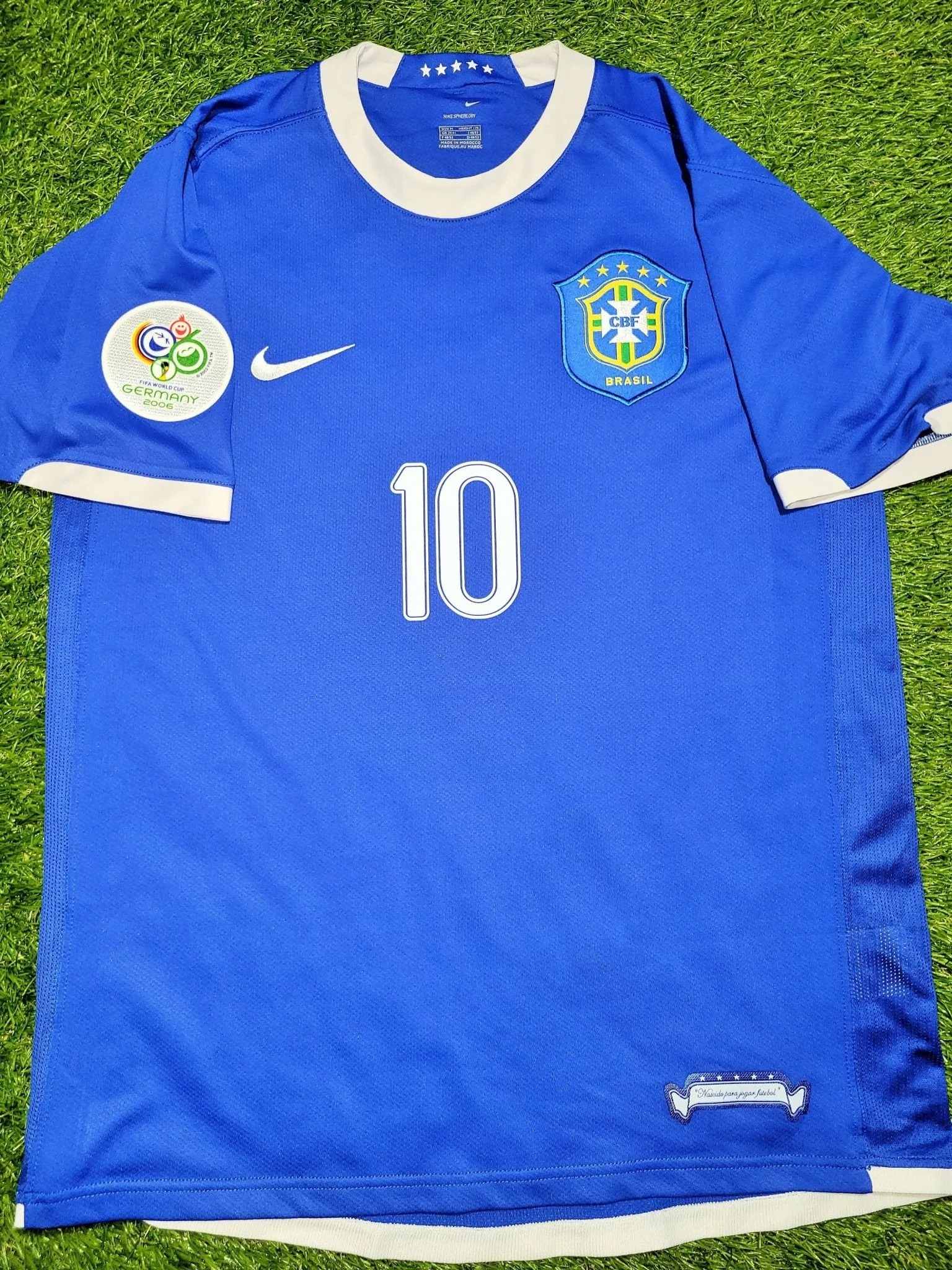 Ronaldinho Brazil 2006 WORLD CUP Away Soccer Jersey Shirt M SKU# S6DHA 103890