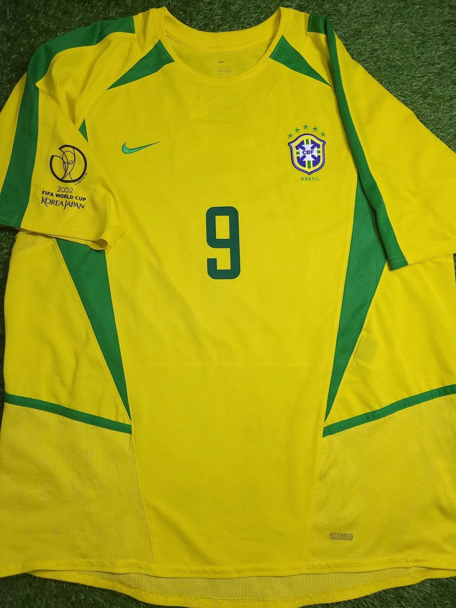 Ronaldo Brazil 2002 WORLD CUP Soccer Home Jersey Shirt L