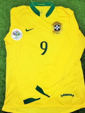 Ronaldo Brazil 2006 World Cup Home Long Sleeve Soccer Jersey Shirt M