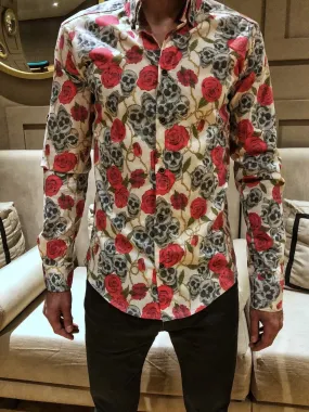 Rose Skulls Printed Shirt OT5 Streetwear Shirt