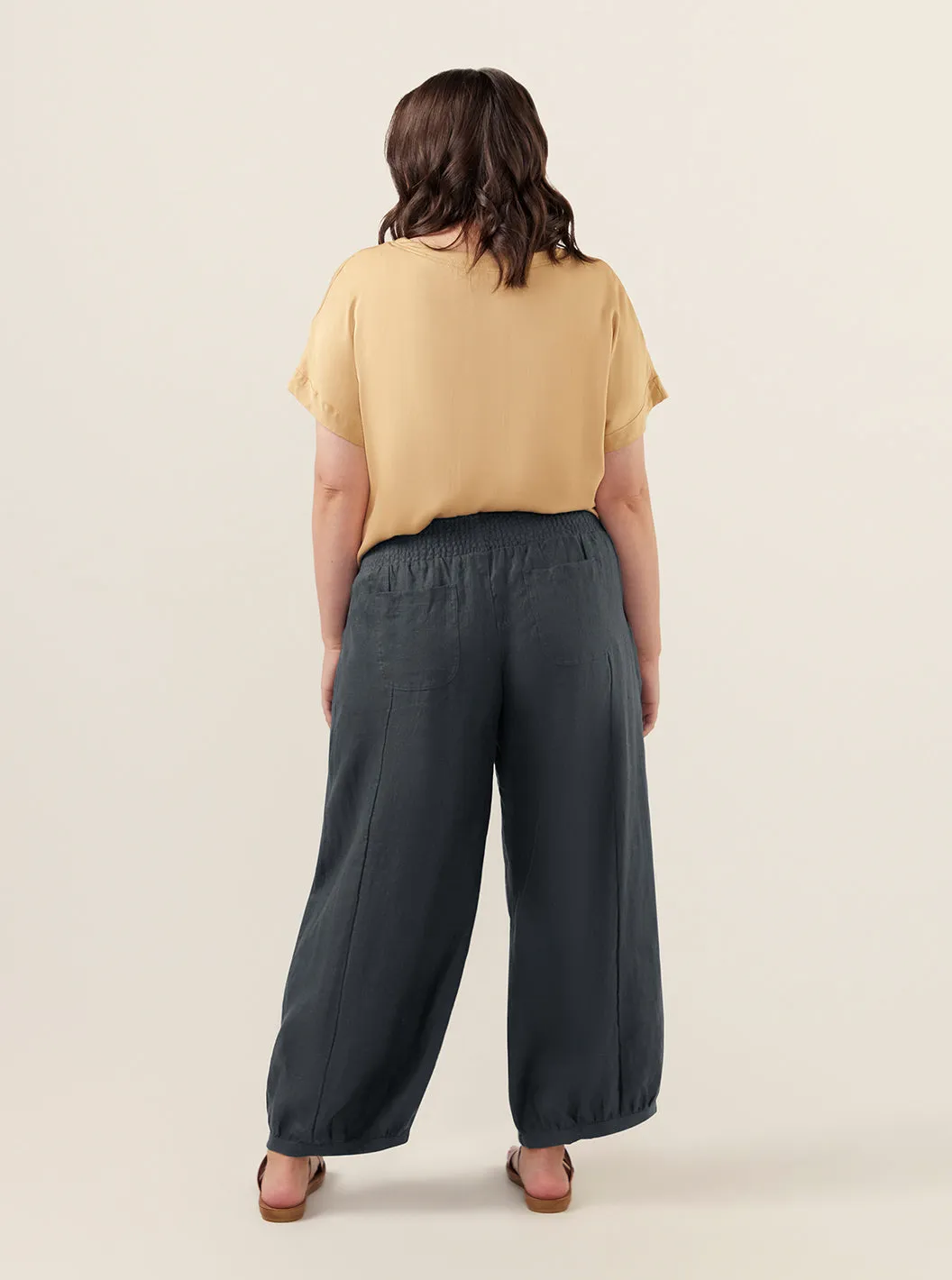 Sadhu French Linen Pants Charcoal