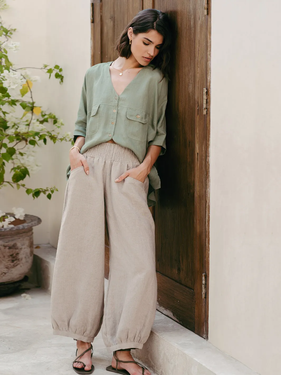 Sadhu French Linen Pants Flax