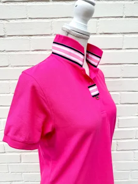 SALE - Madonna Pink Polo w Pink/Navy Grosgrain  (POLO2) *FINAL SALE*