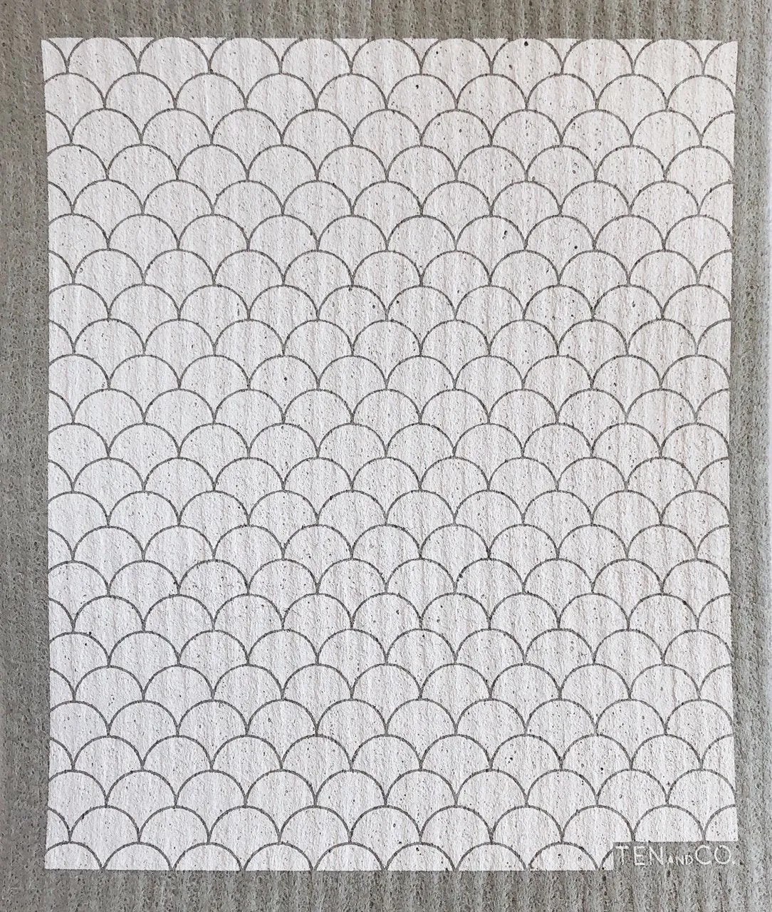 Scallop White/Grey Sponge Cloth