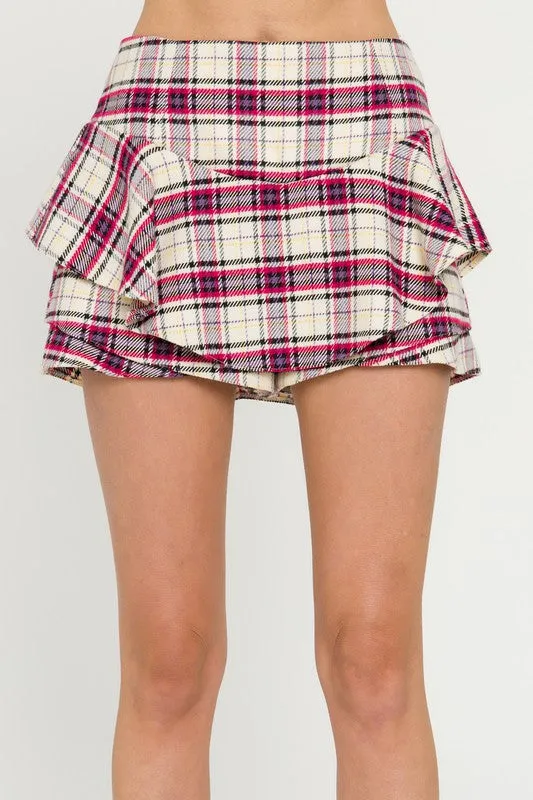 Scarlet Ruffle Hem Skort