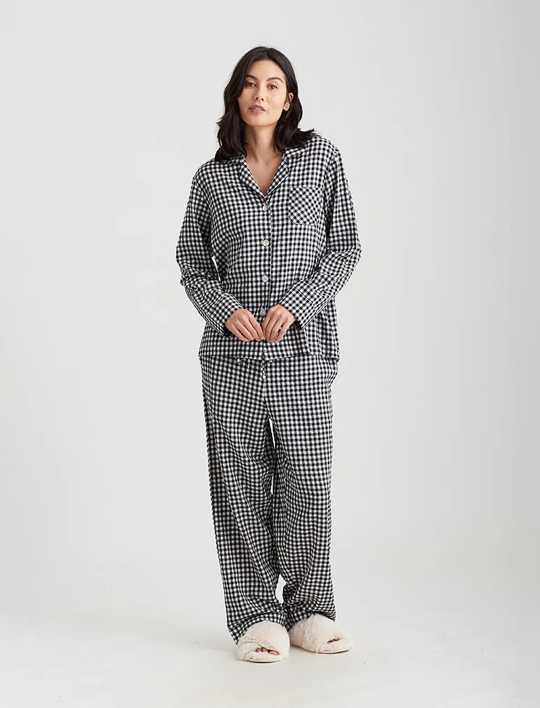 Seersucker Gingham Full Length PJs