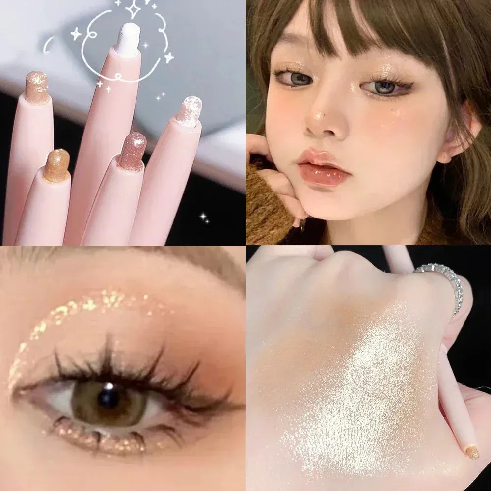 Sequin Eyeshadow Pencil Waterproof Diamond Glitter Highlighter Stick Pearl White Silkworm Eyeliner Pen Korean Makeup Cosmetics